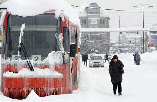 La Bosnie sous la neige