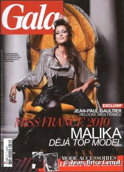 Pour le magaine Gala, la jeune femme pose avec son diadême mais avec le look créé par une des légendes de la mode, Jean-Paul Gaultier