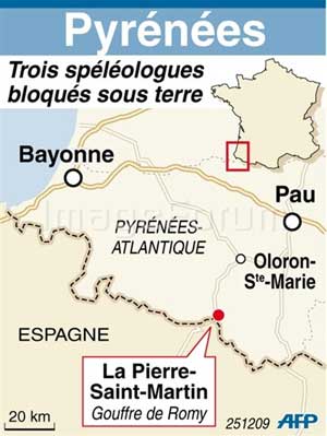 spéléologues bloqués