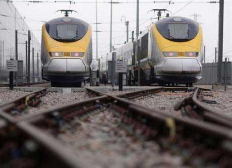 Des trains Eurostar, photographiés le 5 novembre 2008 à Lille/Shaun Curry AFP/Archives