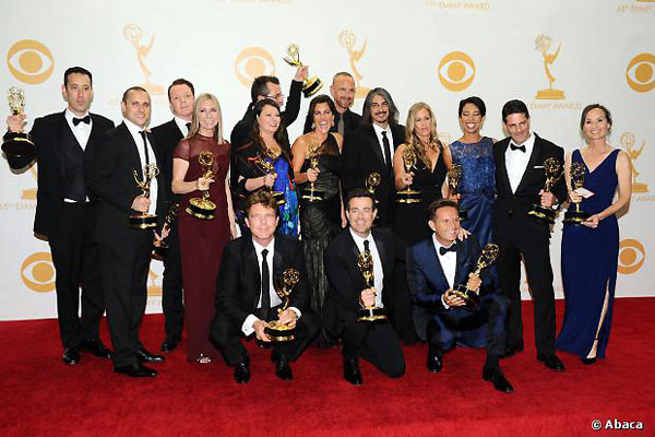 Les producteurs de The Voice récompensés lors des 65e Primetime Emmy Awards à Los Angeles, le 22 septembre 2013