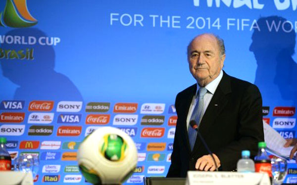 Le President de la Fifa Sepp Blattere le 3 decembre à Costa-do-sauipeCrédit : AFP/V.Almeida