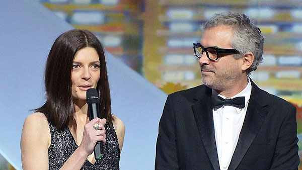 Chiara Mastroianni et Alfonso Cuaron. | Photo : AFP.